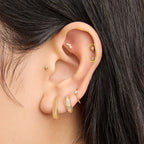 14K Twinkle Dangle Flatback Stud