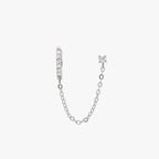Chained Pave Huggie x CZ Stud