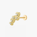 CZ Heart Cluster Flatback Stud