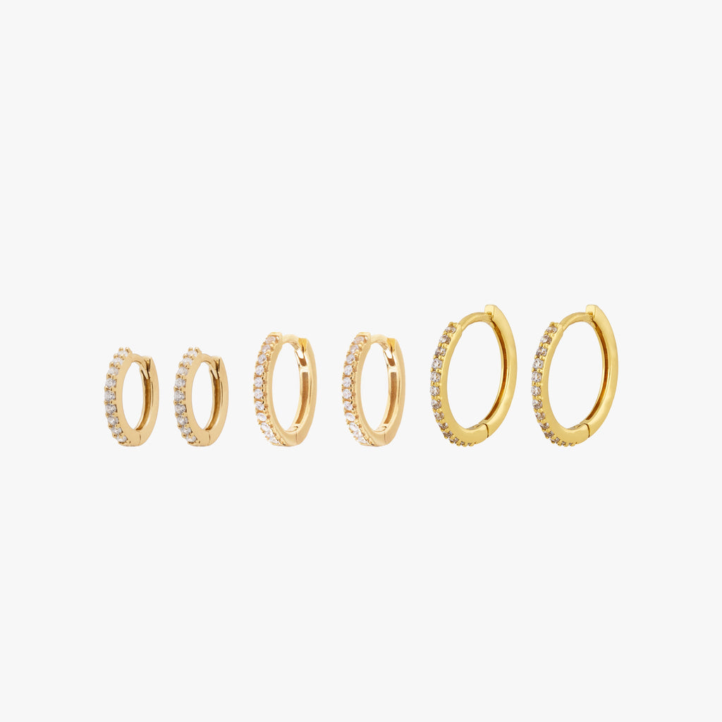 Pave Hoop Set