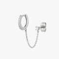 Chained Pave Huggie x CZ Stud