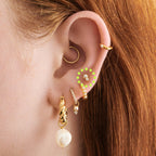 Stacked CZ Pearl Flatback Stud