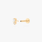 Stacked CZ Pearl Flatback Stud