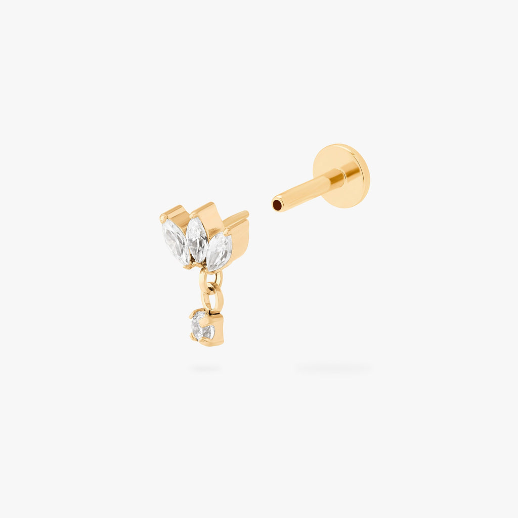 Micro Marquise Dangle Flatback Stud