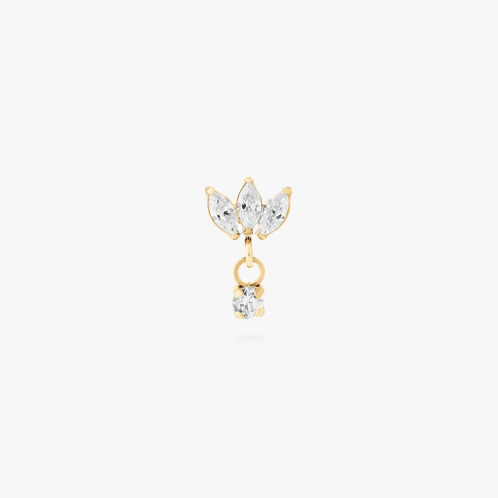 Micro Marquise Dangle Flatback Stud