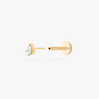 Pear CZ Flatback Stud