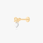 Two Tone Bow Flatback Stud