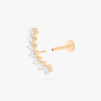 Curved CZ Bar Flatback Stud