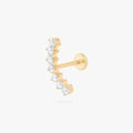 Curved CZ Bar Flatback Stud