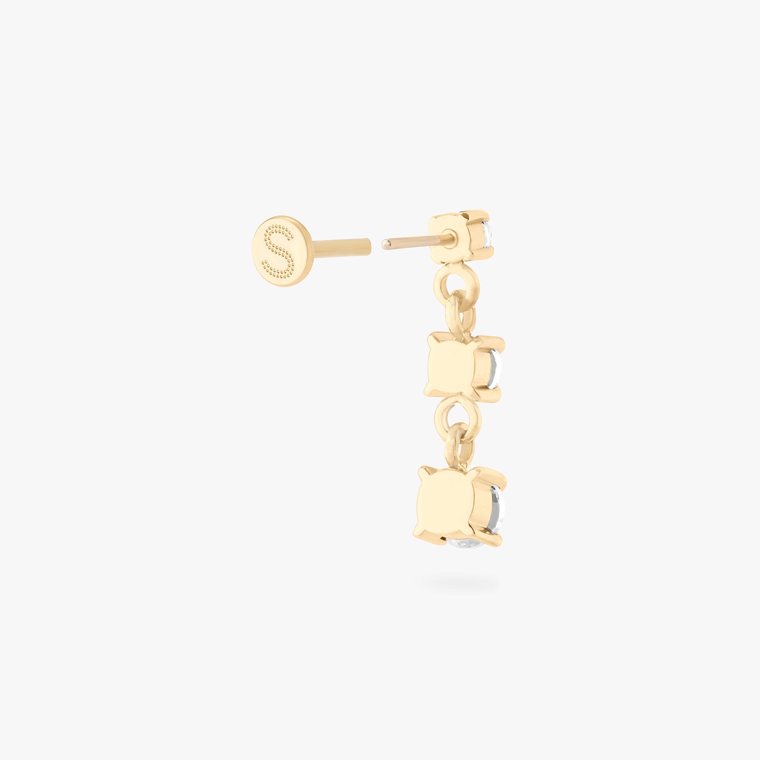 CZ Drip Flatback Stud
