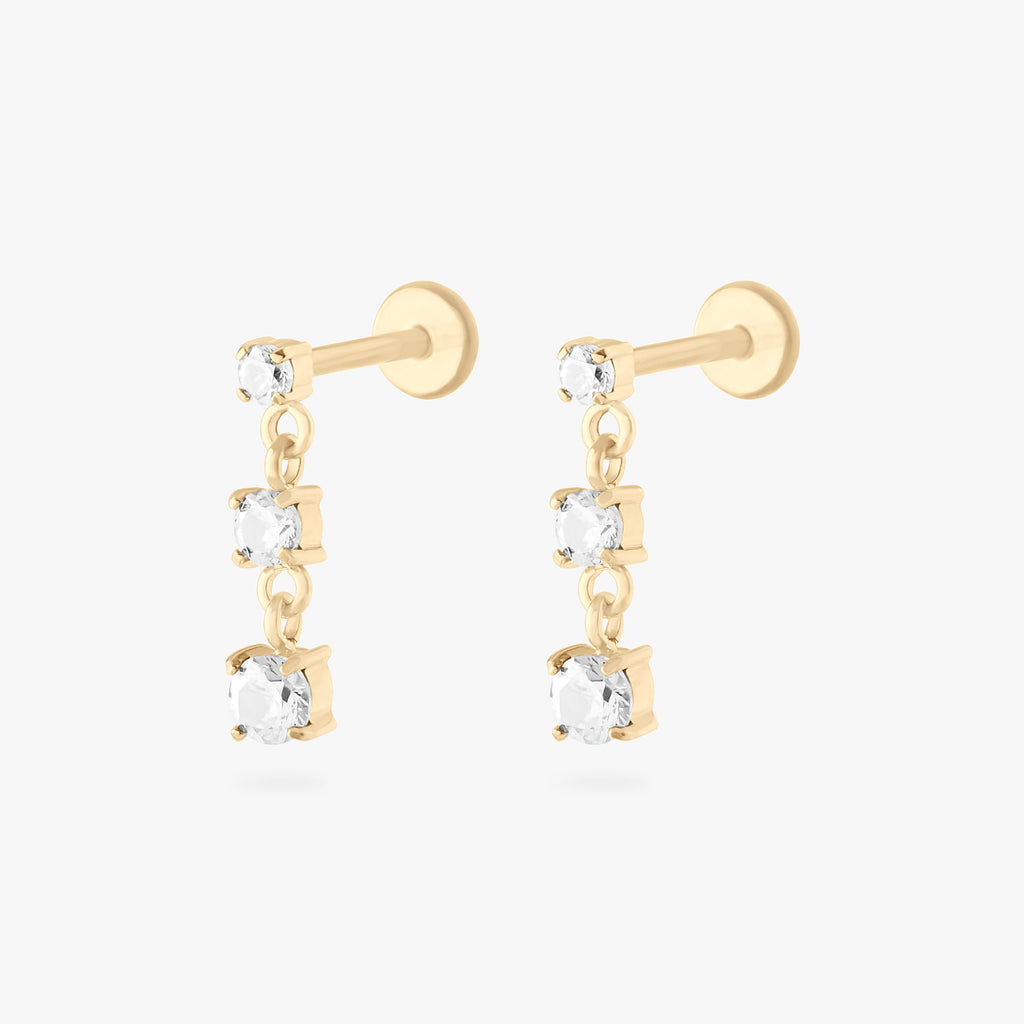 CZ Drip Flatback Stud