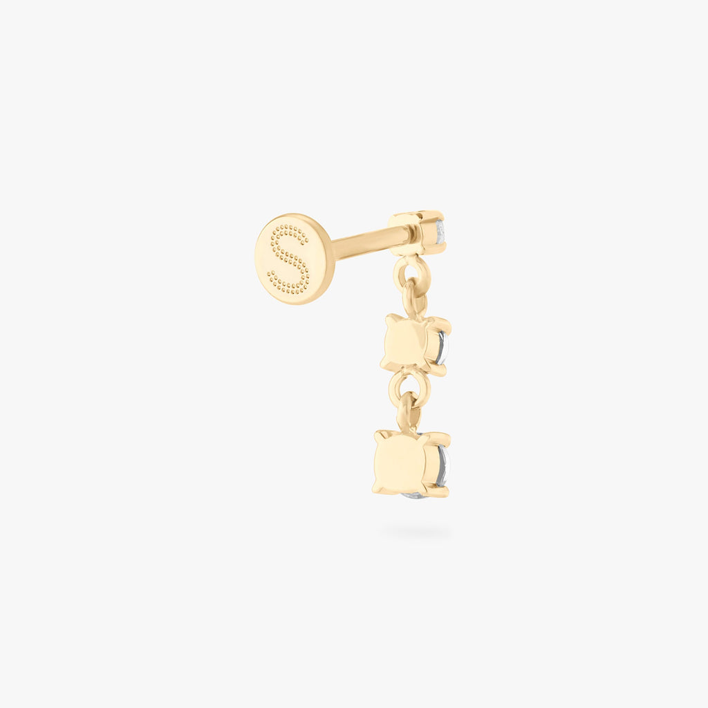 CZ Drip Flatback Stud