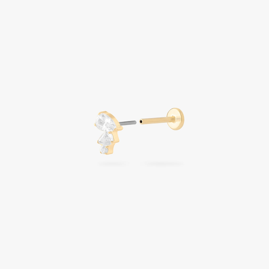 Pear Cluster Flatback Stud