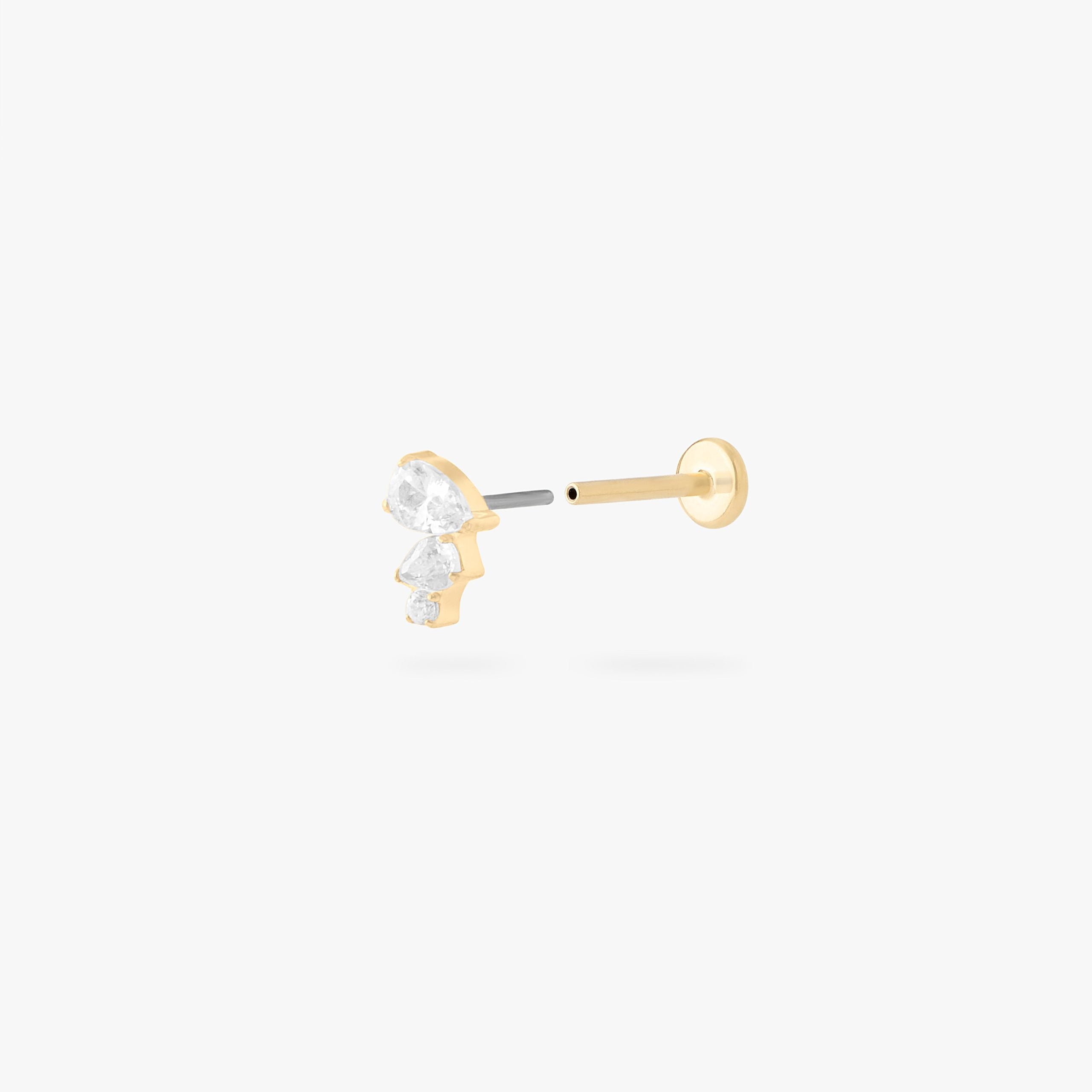 Pear Cluster Flatback Stud