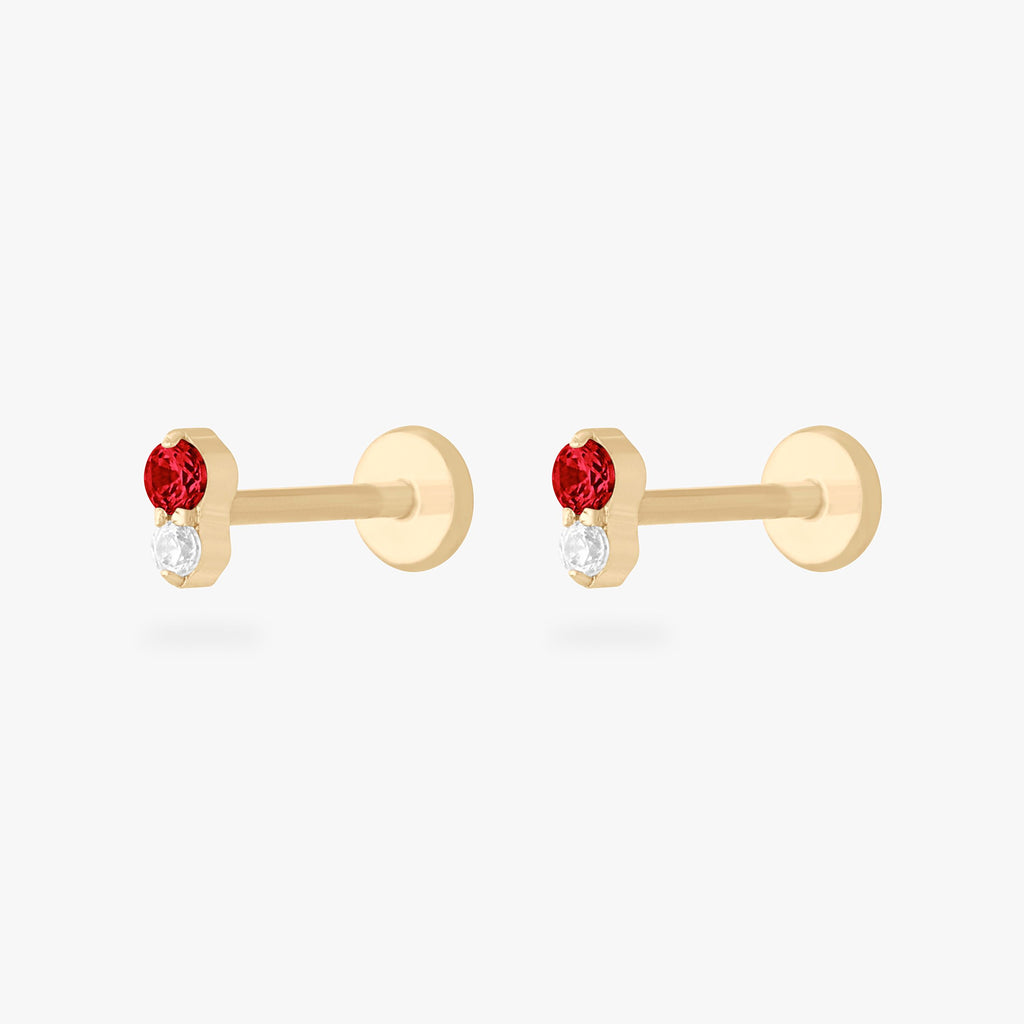 Stacked CZ Flatback Stud
