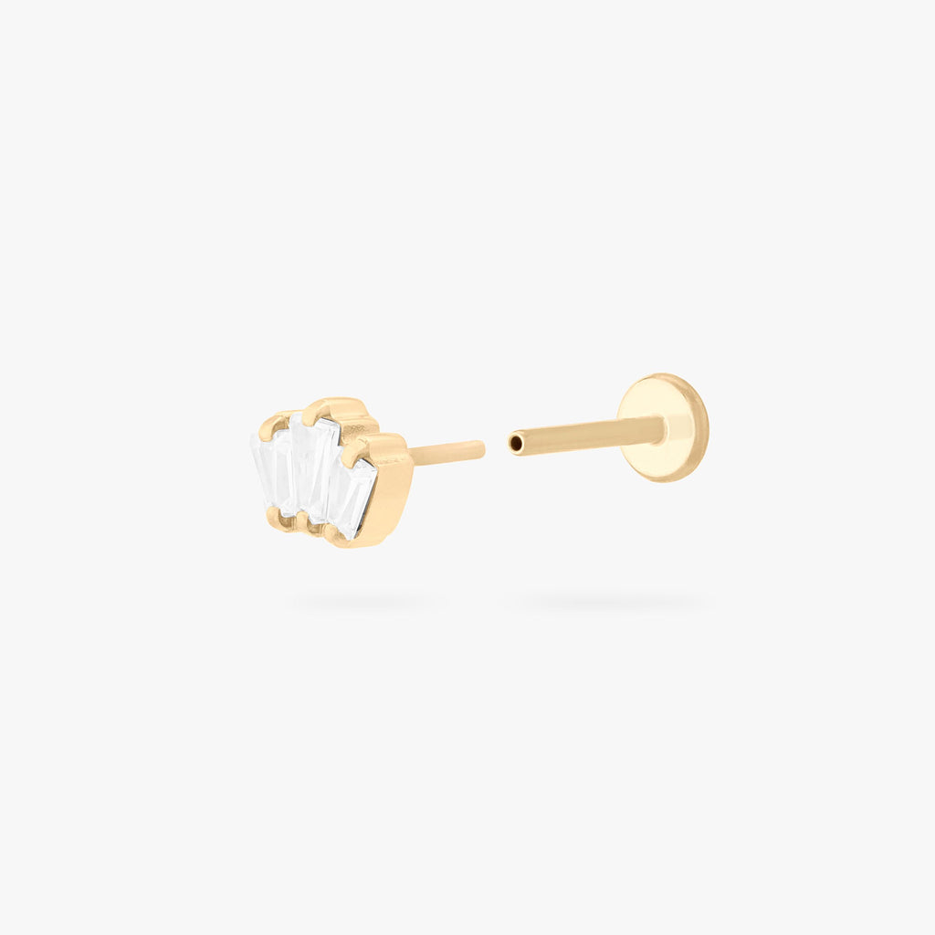 Micro Crown Baguette Flatback Stud