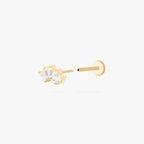 Micro Crown Marquise Flatback Stud