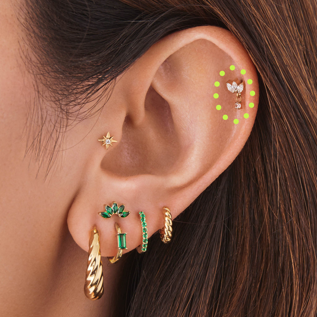 Micro Marquise Dangle Flatback Stud