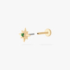 14K Twinkle Star Flatback Stud