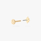 14K Twinkle Star Flatback Stud