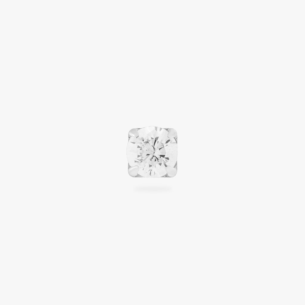Silver Mini CZ Flatback Post