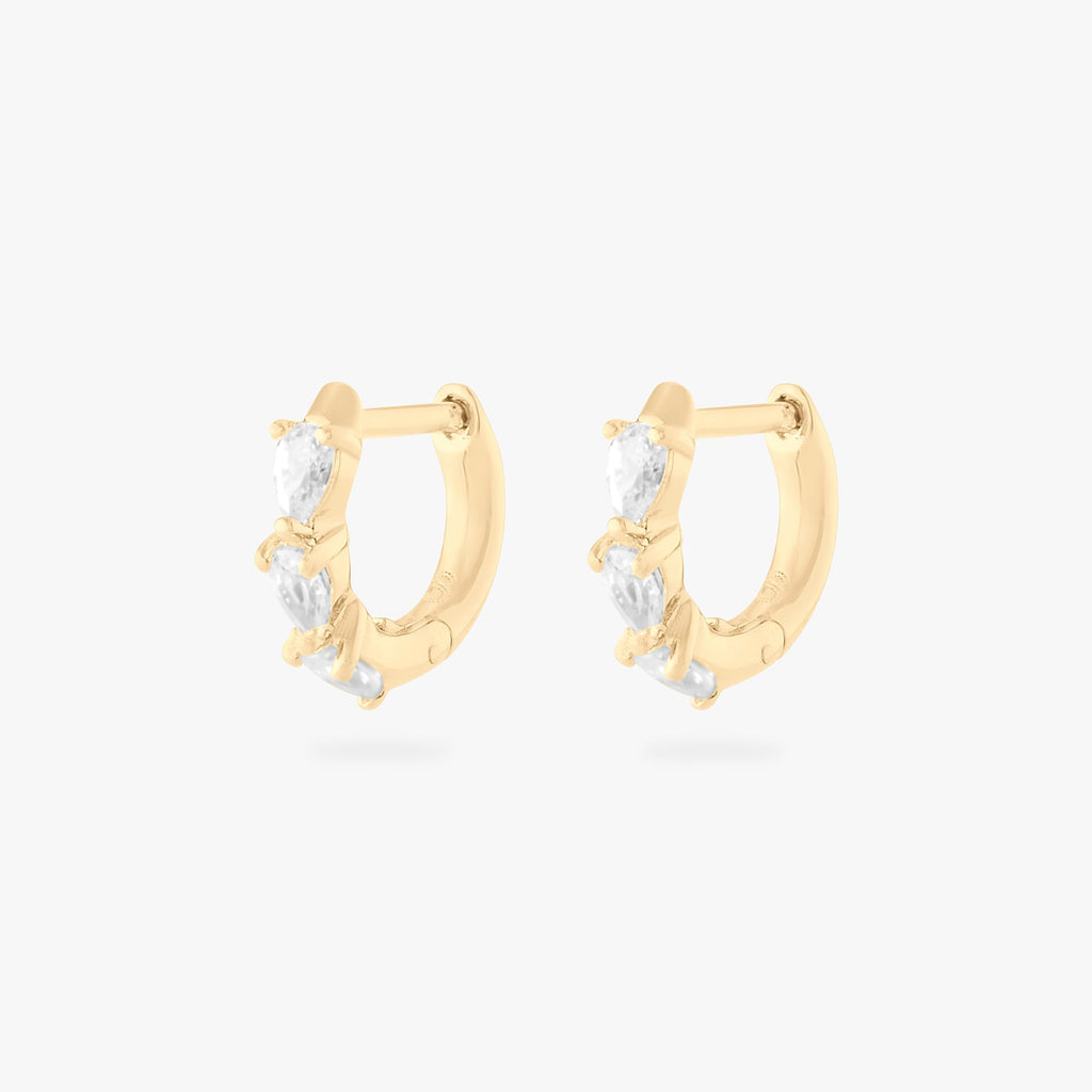 Micro Pave Pear Huggie