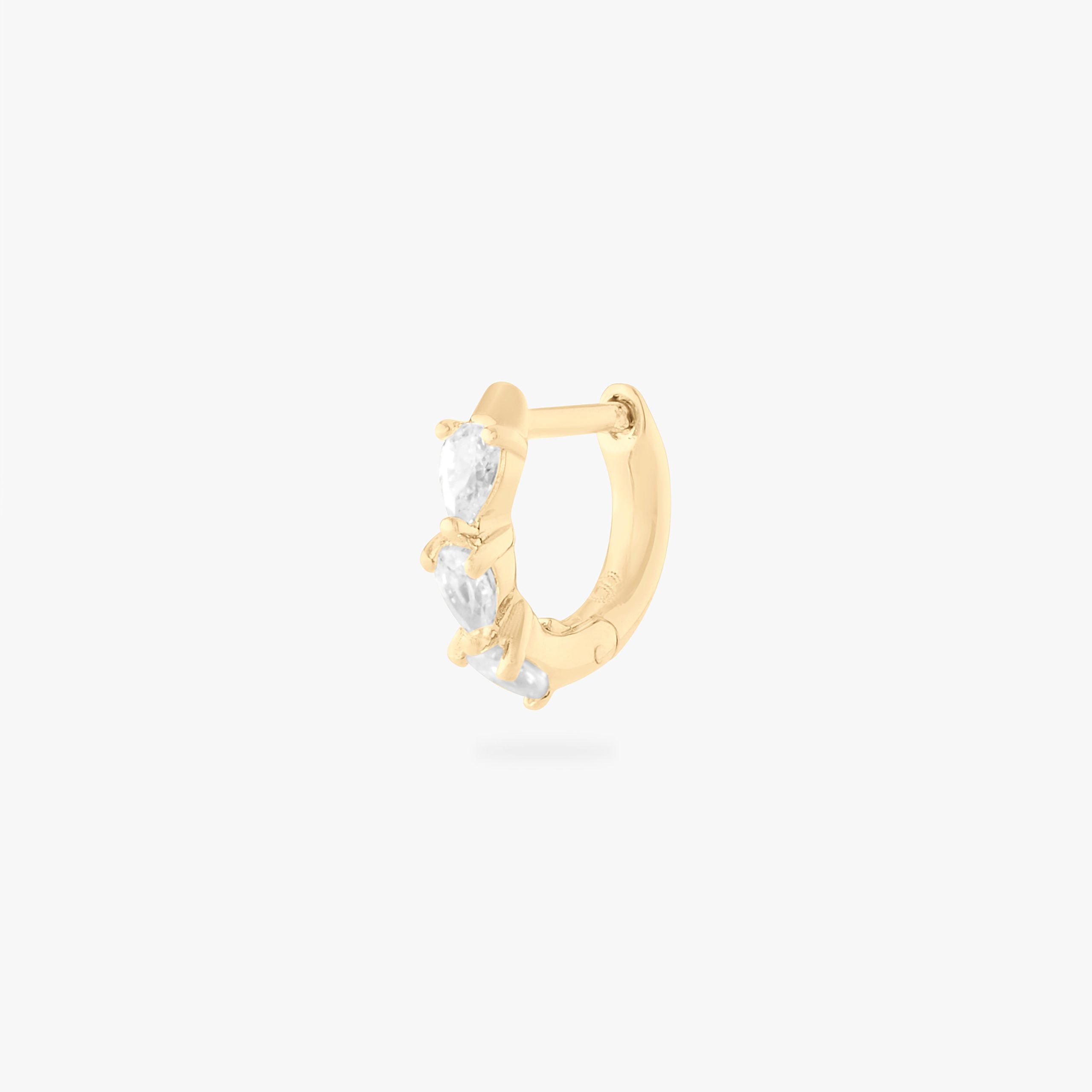 Micro Pave Pear Huggie