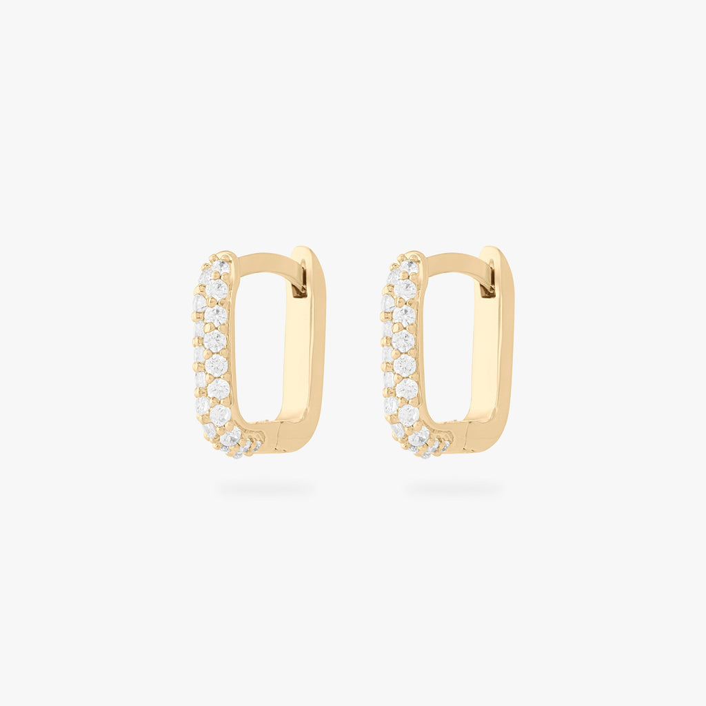Square Pave Huggie
