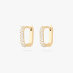Square Pave Huggie