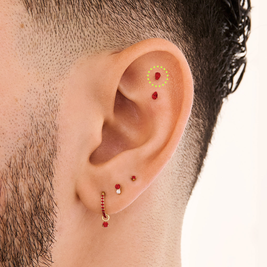 14K Pear Flatback