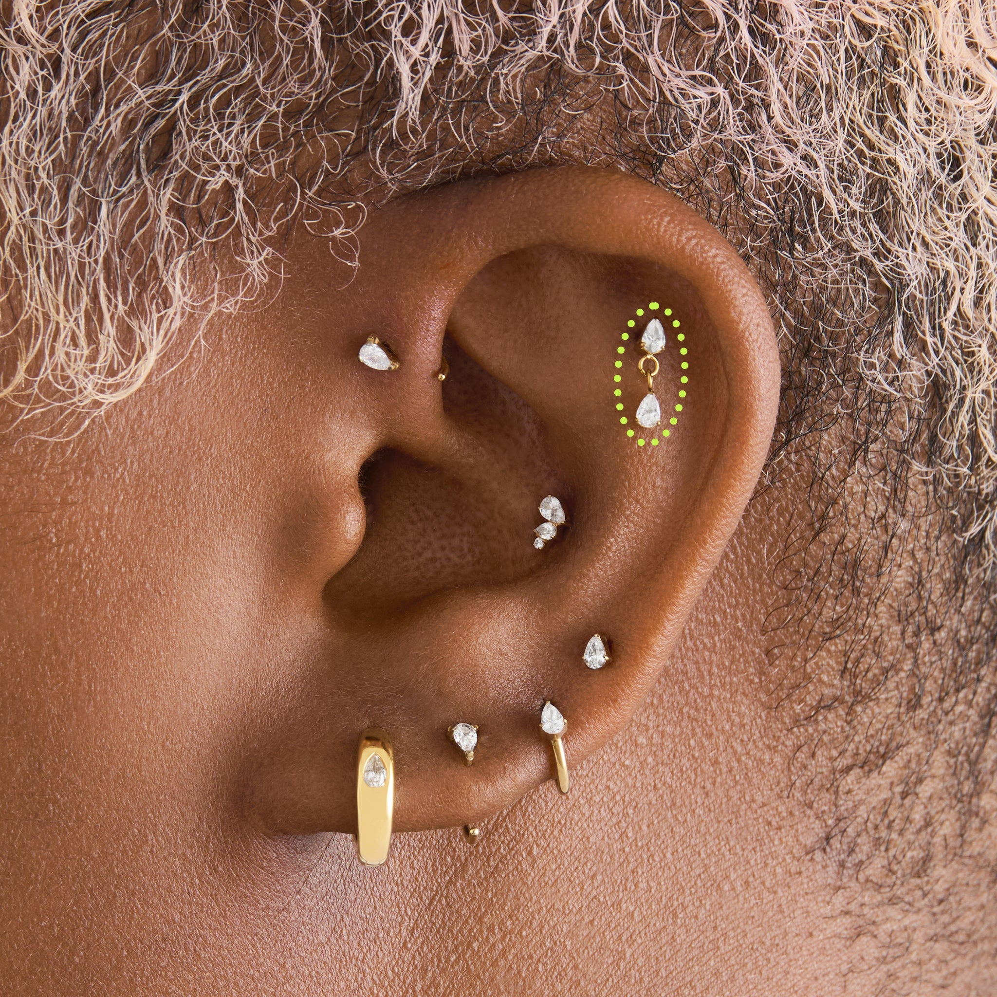 Pear Dangle Flatback Stud