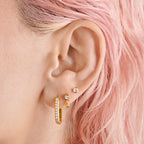 Medium Pave Oval Hoop
