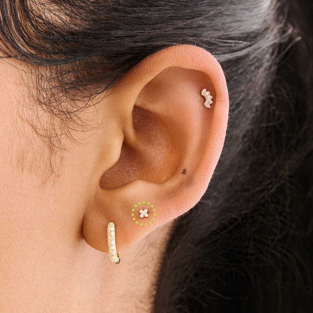 Pave X Flatback Stud