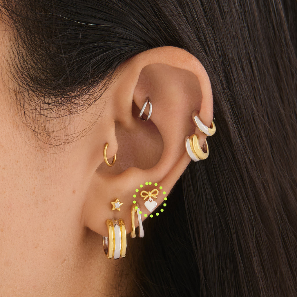 Two Tone Bow Flatback Stud