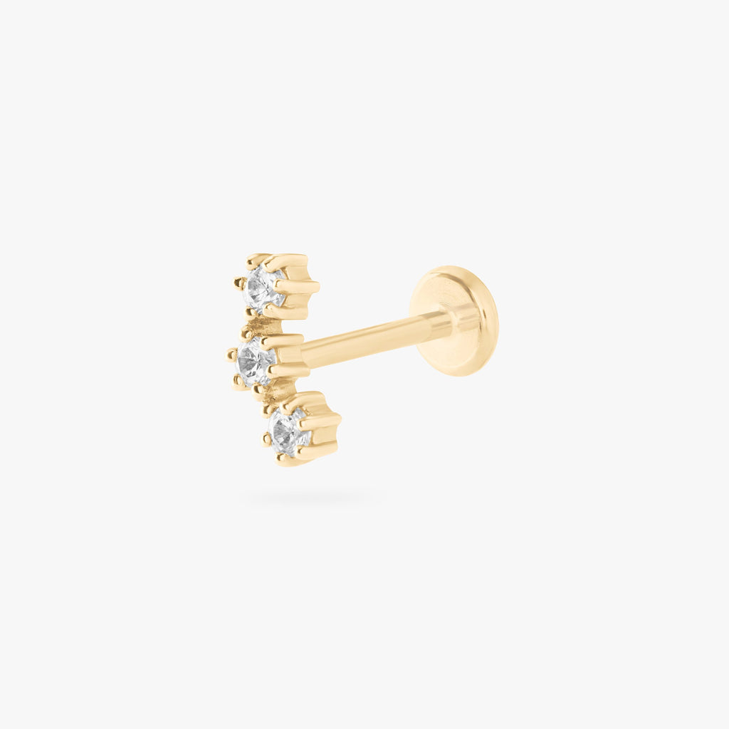 14K CZ Cluster Flatback