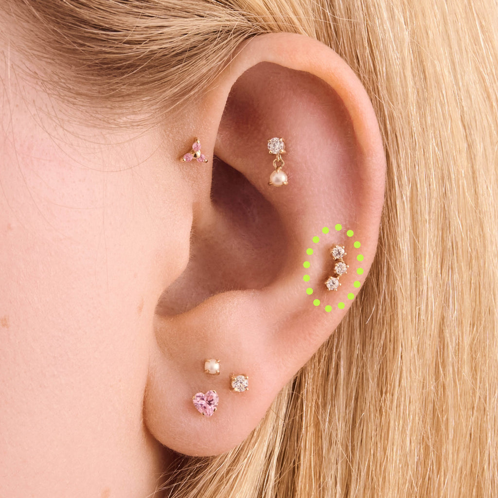 14K CZ Cluster Flatback