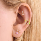 14K CZ Cluster Flatback