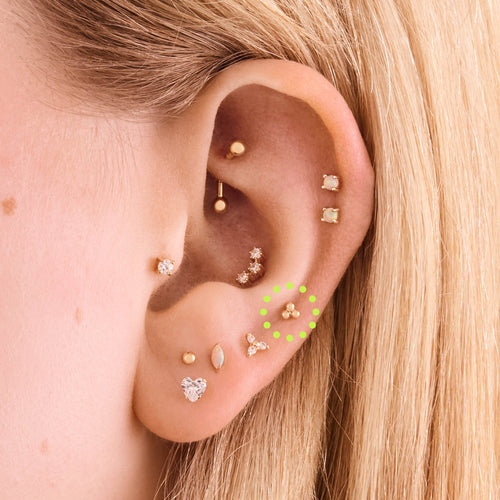 14K Trinity Ball Flatback