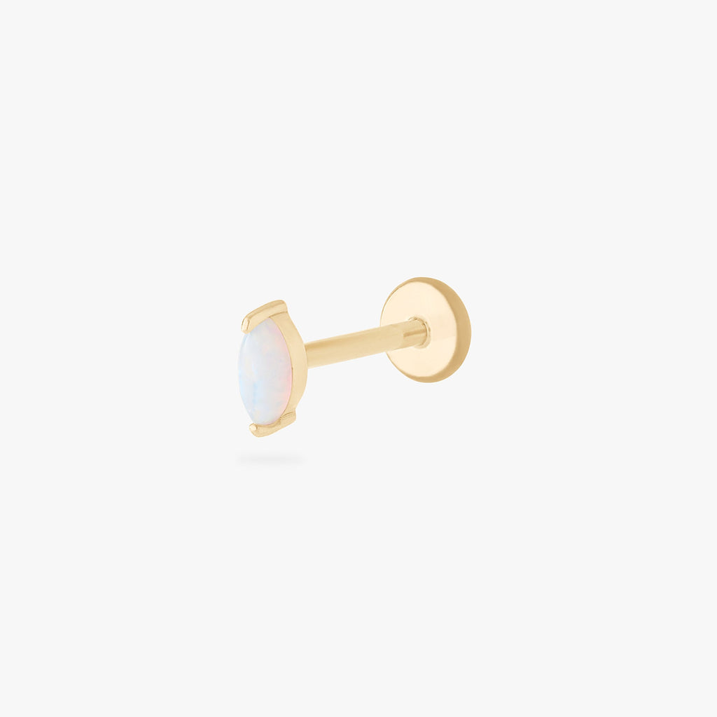 14K Marquise Opal Flatback