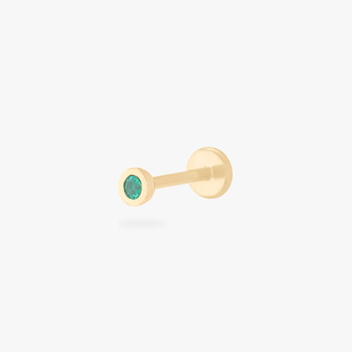14K Emerald Bezel Flatback