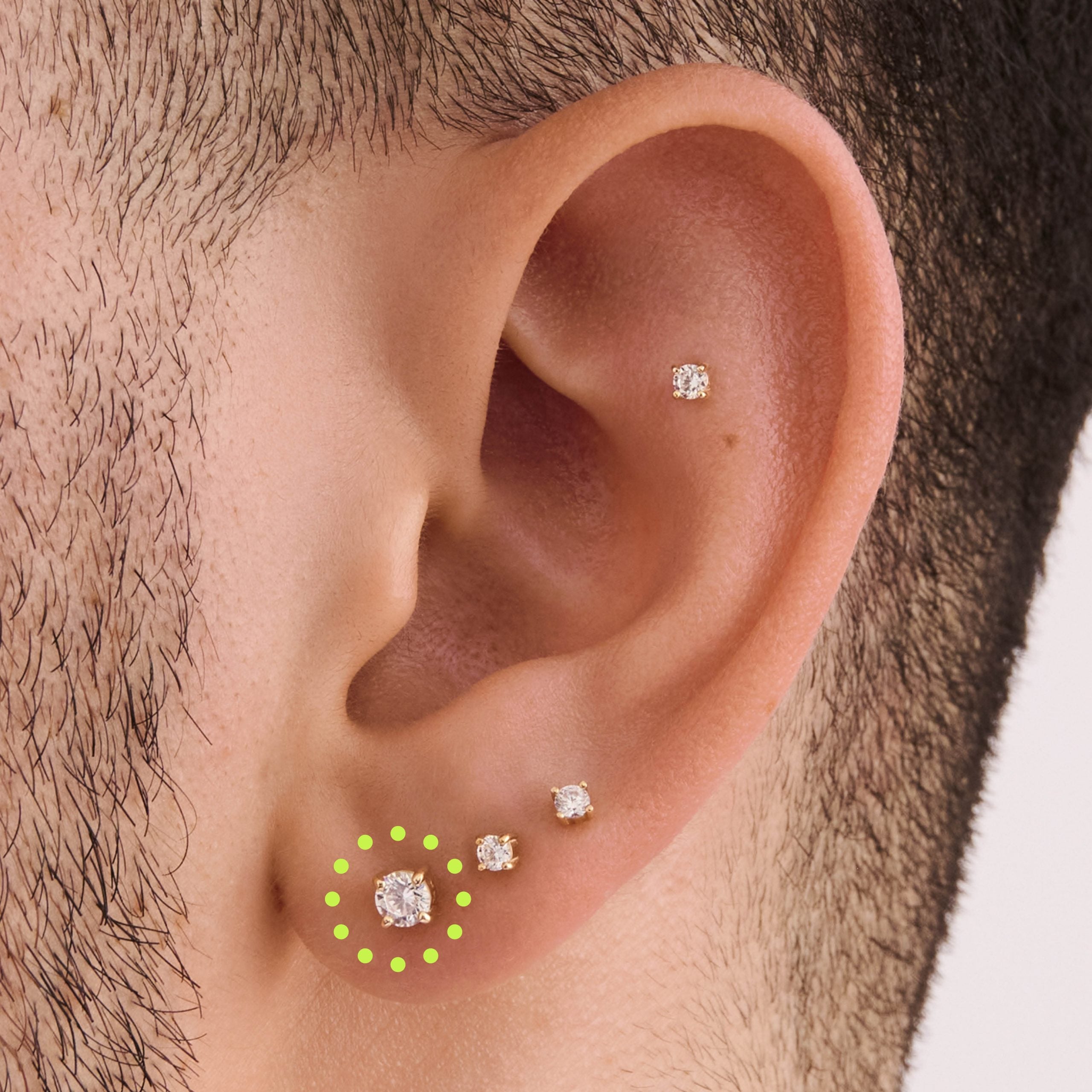 14K CZ 4mm Flatback