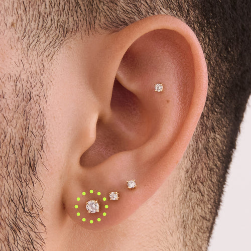 14K CZ 4mm Flatback