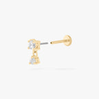 14K CZ Dangle Flatback