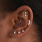 14K CZ Dangle Flatback