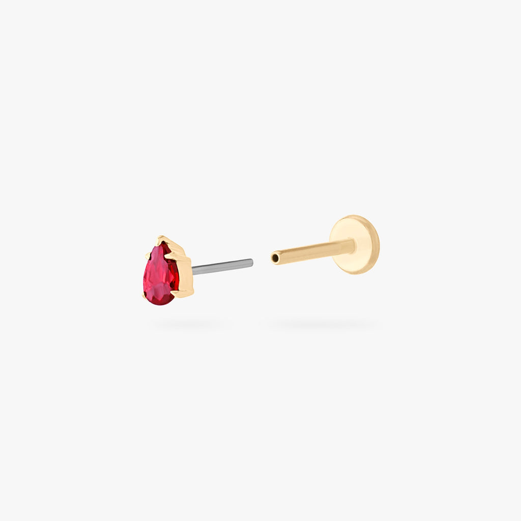 14K Pear Flatback