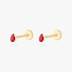 14K Pear Flatback
