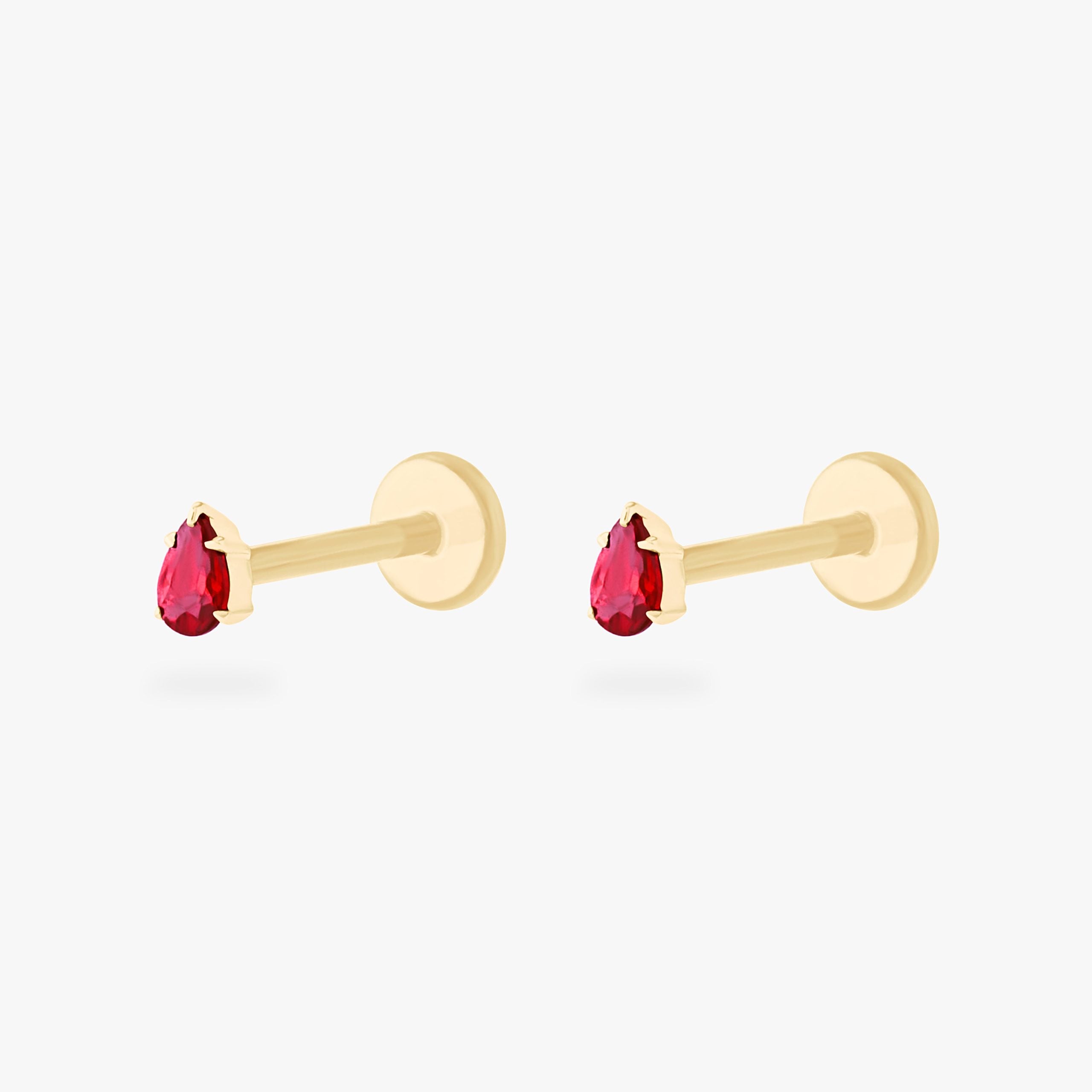 14K Pear Flatback