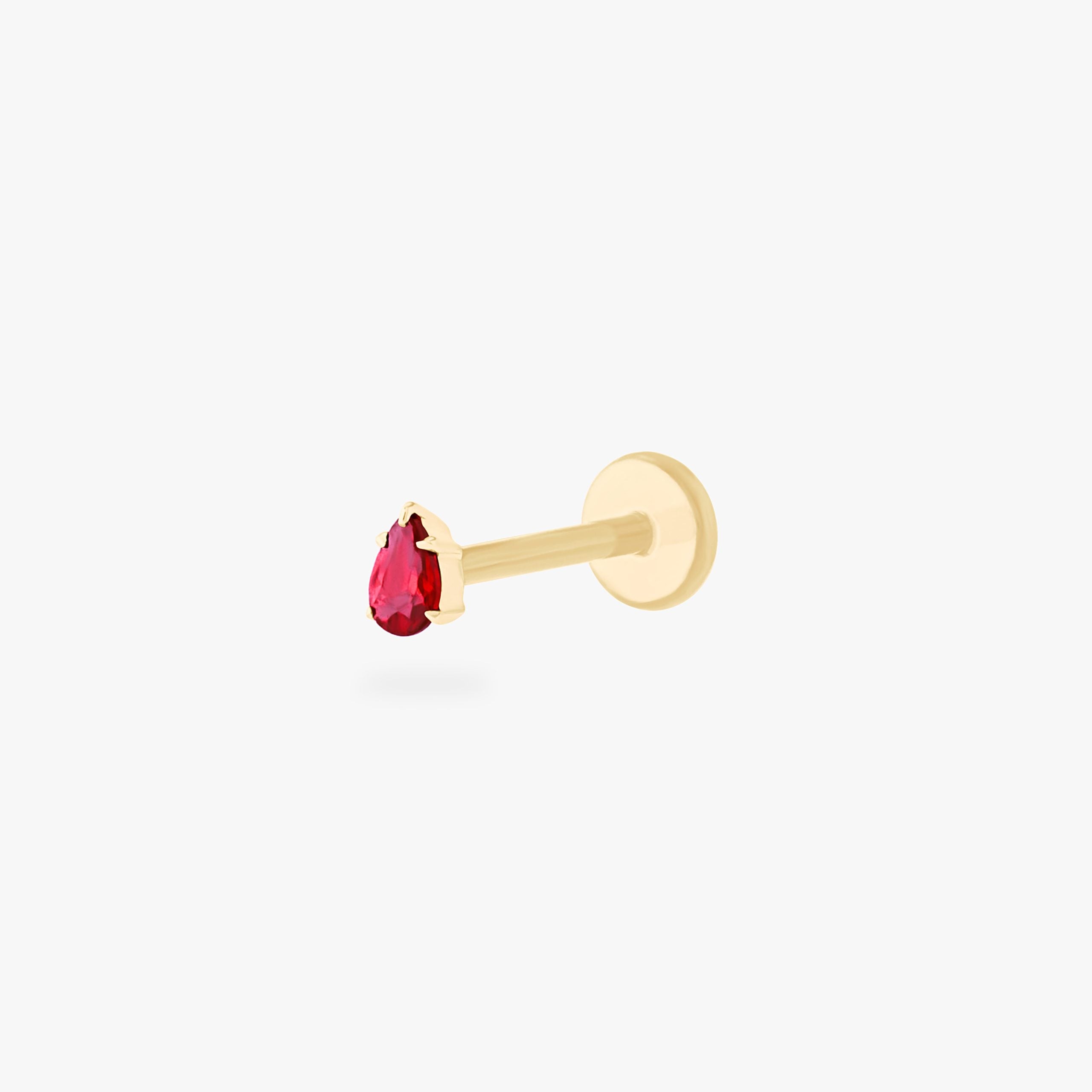 14K Pear Flatback