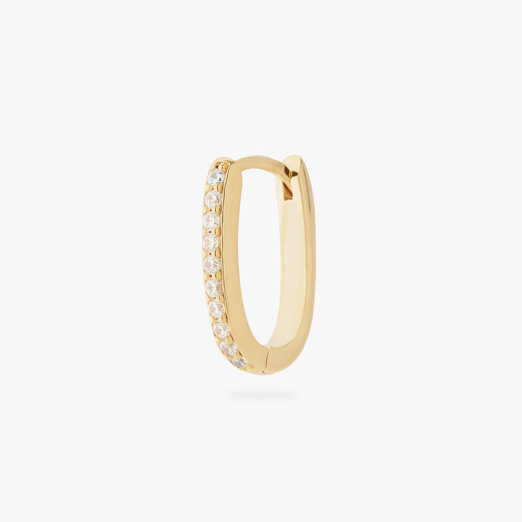 Medium Pave Oval Hoop