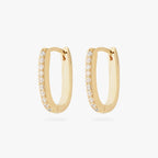 Medium Pave Oval Hoop
